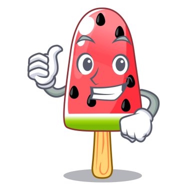 Karpuz dondurma Yaşasın ahşap karakter vektör çizim şeklinde