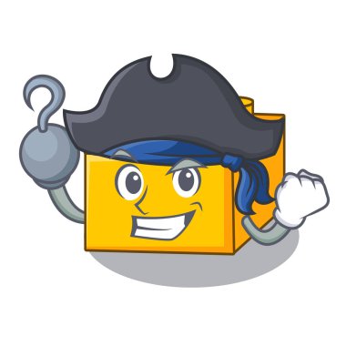 Korsan plastik yapı taşları karikatür oyuncak vektör çizim