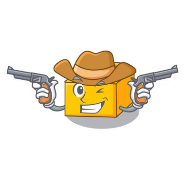 Kovboy plastik yapı taşları karikatür oyuncak vektör çizim