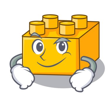Oyuncak İnşaat karakter vektör çizim üzerinde şekilli smirking plastik