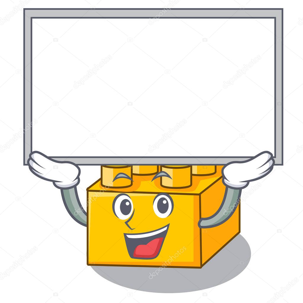 Up board plastic building blocks cartoon on toy vector illustration