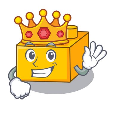 Kral plastik maskot vevtor illüstrasyon şeklinde tyos bina