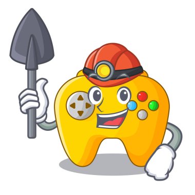 Madenci Video oyun denetleyicisi yüklü vektör çizim üzerinde şeklinde