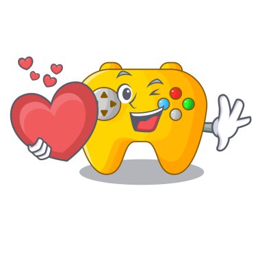 Kalp Video oyun denetleyicisi yüklü vektör çizim üzerinde şeklinde