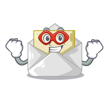 Süper kahraman açık zarf posterler karakter vektör çizim üzerinde tebrik