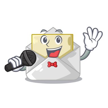 Çizgi film şekil boş vektör çizim üzerinde şarkı açık zarf