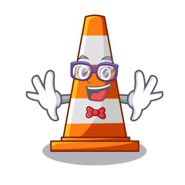 Geek trafik koni Made üzerinde çizgi film vektör çizim