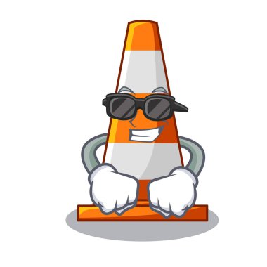 Çizgi film vektör çizim içinde Made üzerinde süper cool trafik koni