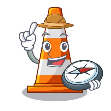 Explorer karakter şekli vektör çizim ile belgili tanımlık trafik koni