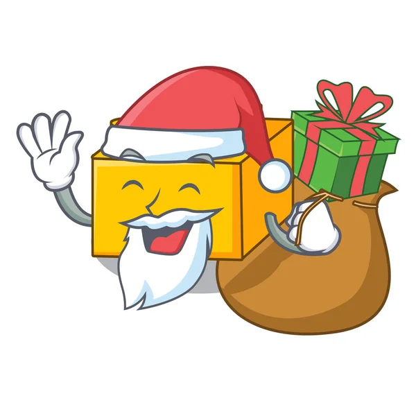 Santa Con Tyos Construcción Plástico Regalo Forma Mascota Vevtor Ilustración — Vector de stock