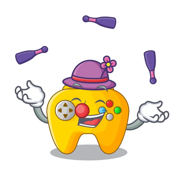 Juggling Retro Computer Game Control Mascot Vector Illustration — Stock Vector