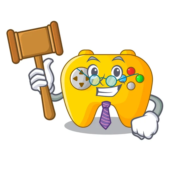 Judge Retro Computer Game Control Mascot Vector Illustration — Stock Vector