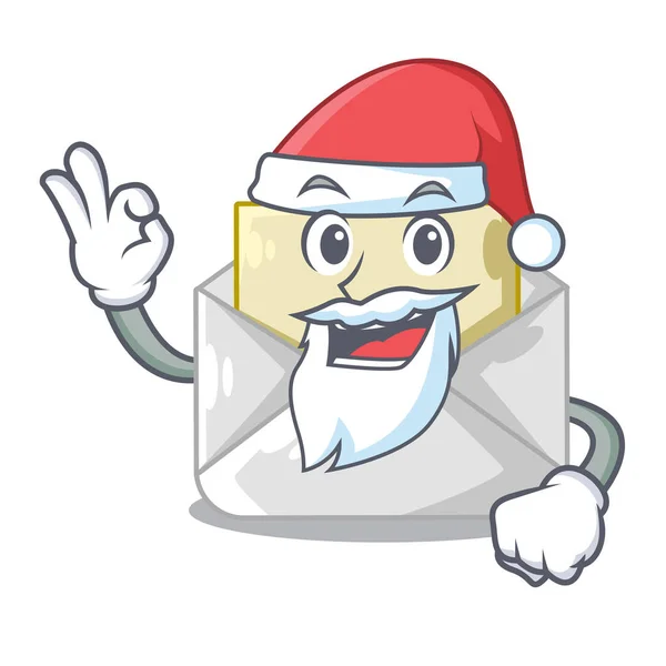 Santa Sobre Abierto Forma Mascota Blanca Vector Ilustración — Archivo Imágenes Vectoriales