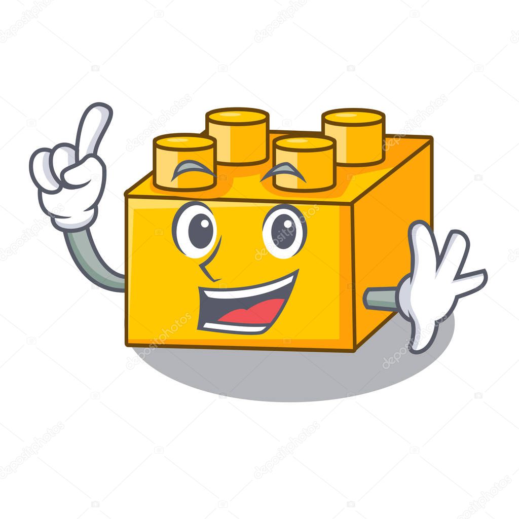 Finger plastic building tyos shaped on mascot vevtor illustration