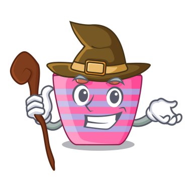 Cadı plaj çantası karikatür kum vektör çizim