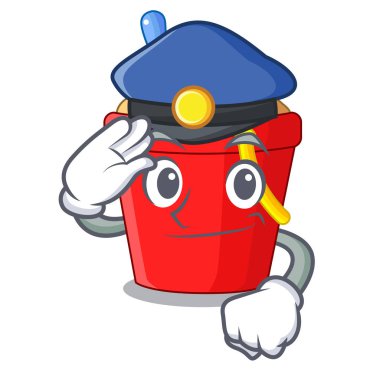 Polis kova şekli kum çizgi film vektör çizim ile plaj