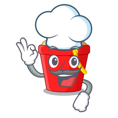 Şef Plaj Kovası şekil eğlenceli karakter vektör çizim