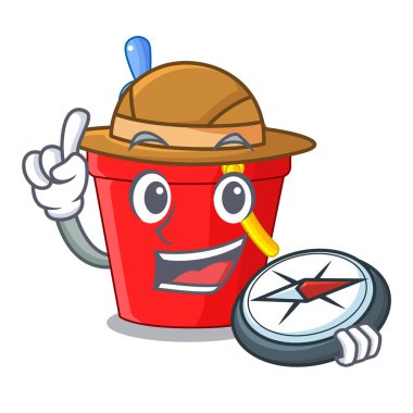 Explorer resim kova kürek karikatür vektör çizim üzerinde