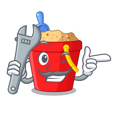 Dize şekil maskot vektör çizim mekanik Plaj Kovası