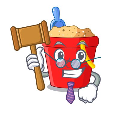 Dize şekil maskot vektör çizim Yargıç Plaj Kovası