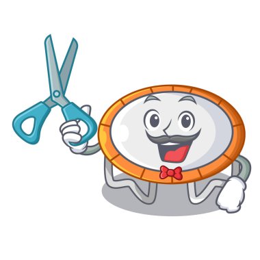 tramplen atlama şekli çizgi film gerçekçi simge vektör illustrtion berber