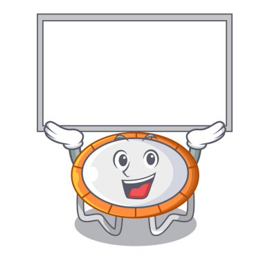 Şeklin çizgi film gerçekçi simge vektör illustrtion atlama tahtası trambolin kadar