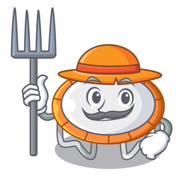 Şeklin çizgi film gerçekçi simge vektör illustrtion atlama çiftçi trambolin