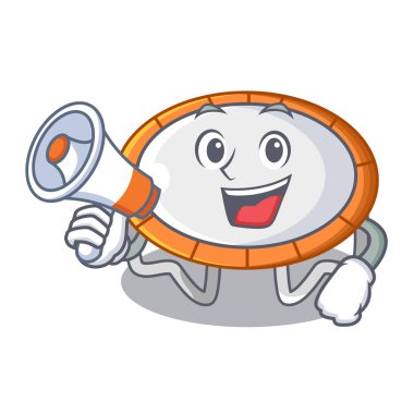 Şeklin çizgi film gerçekçi simge vektör illustrtion atlama megafon Trambolin ile