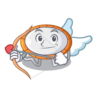 Aşk tanrısı tramplen atlama şekli çizgi film gerçekçi simge vektör illustrtion