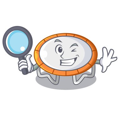 Dedektif trambolin karakter Oda izole yer vektör çizim üzerinde