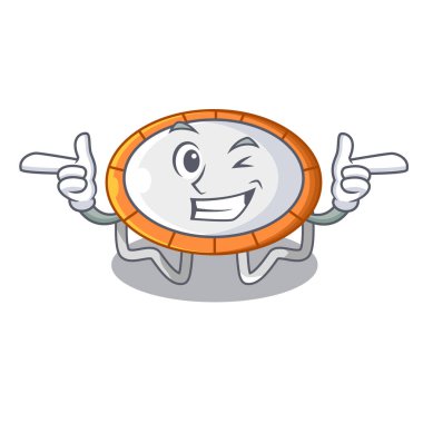 Wink trambolin karakter Oda izole yer vektör çizim üzerinde