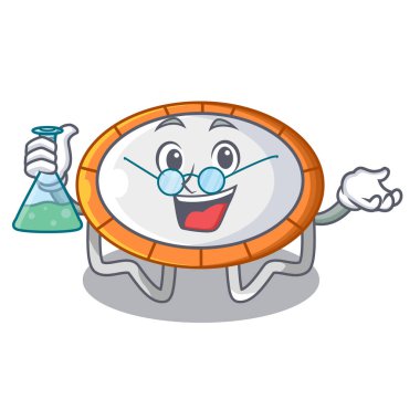 Profesör trambolin karakter Oda izole yer vektör çizim üzerinde