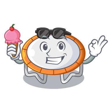 Dondurma trambolin karakter oda yere ile vektör illüstrasyon izole