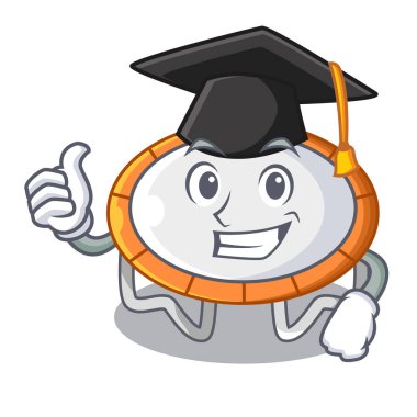 Mezuniyet trambolin karakter Oda izole yer vektör çizim üzerinde