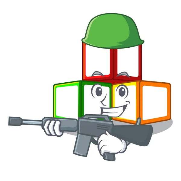 Ejército Brillante Ladrillos Bloque Juguete Vector Dibujos Animados — Vector de stock