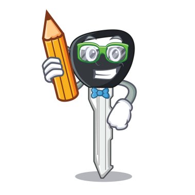 Öğrenci araba anahtar uzaktan çizgi film denetimi vektör esnaf ile