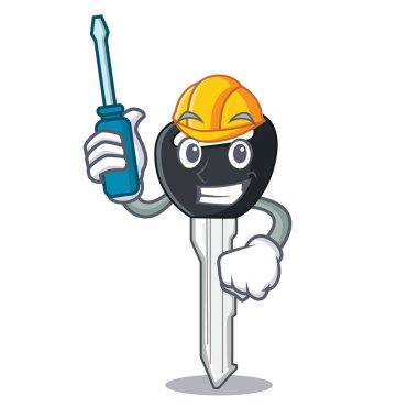 Kırpma yolu karakter vektör illusatartion üzerinde Otomotiv araba anahtarı