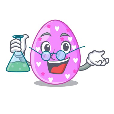 Profesör çizgi film şekil Paskalya yumurta vektör illustation rengine