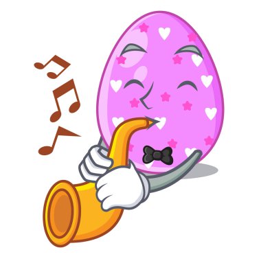 Trompet yumurta Paskalya tatili karakteri ile gözlük vektör esnaf