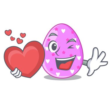 Kalp yumurta Paskalya tatili karakteri ile gözlük vektör esnaf
