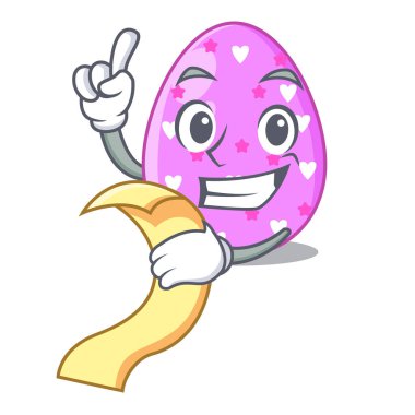 Menü yumurta Paskalya tatili karakteri ile gözlük vektör esnaf