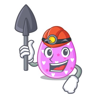 Madenci yumurta Paskalya tatili karakter gözlük vektör esnaf için