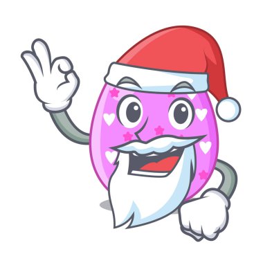 Santa renkli Paskalya yumurta izole maskot vektör esnaf