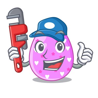 Tesisatçı renkli Paskalya yumurta izole maskot vektör esnaf