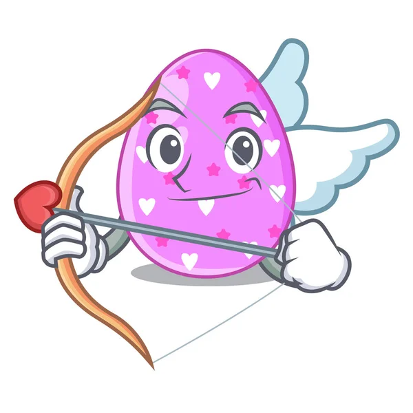 Cupid Paasei Cartoon Knippen Pad Vectorillustratie — Stockvector
