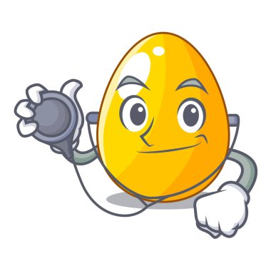 Doktor altın yumurta karikatür tebrik kartı vektör esnaf için