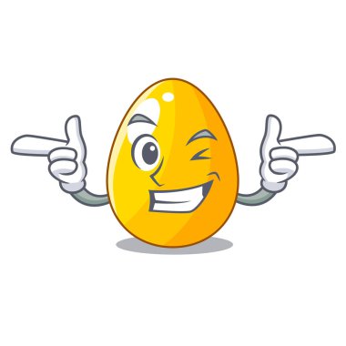Wink altın eggo izole görüntü maskot vektör esnaf üzerinde