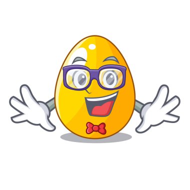 Geek altın eggo izole görüntü maskot vektör esnaf üzerinde