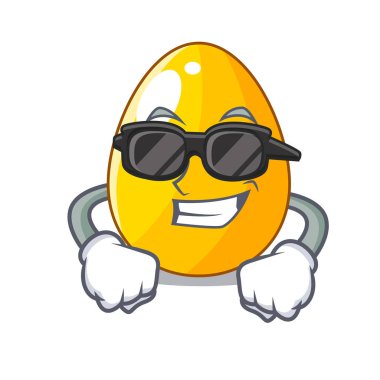 İzole görüntü maskot vektör esnaf üzerinde süper cool altın eggo