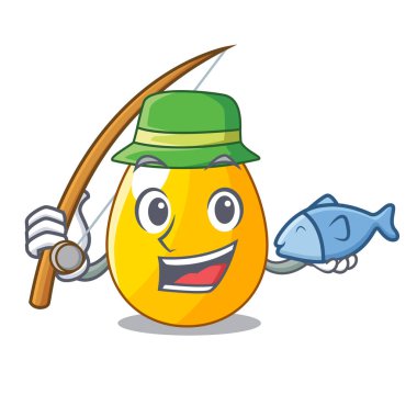 Tasarım karakter vektör çizim üzerinde basit altın yumurta Balık tutma